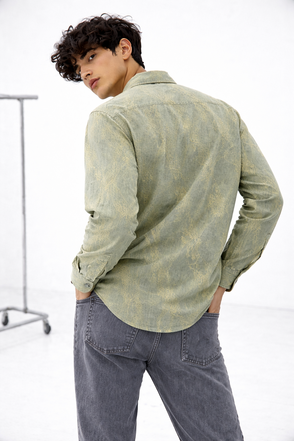CORTEX Net-Texture Overshirt — Terrain Sage | Grey Sky